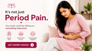 Woman experiencing menstrual cramps