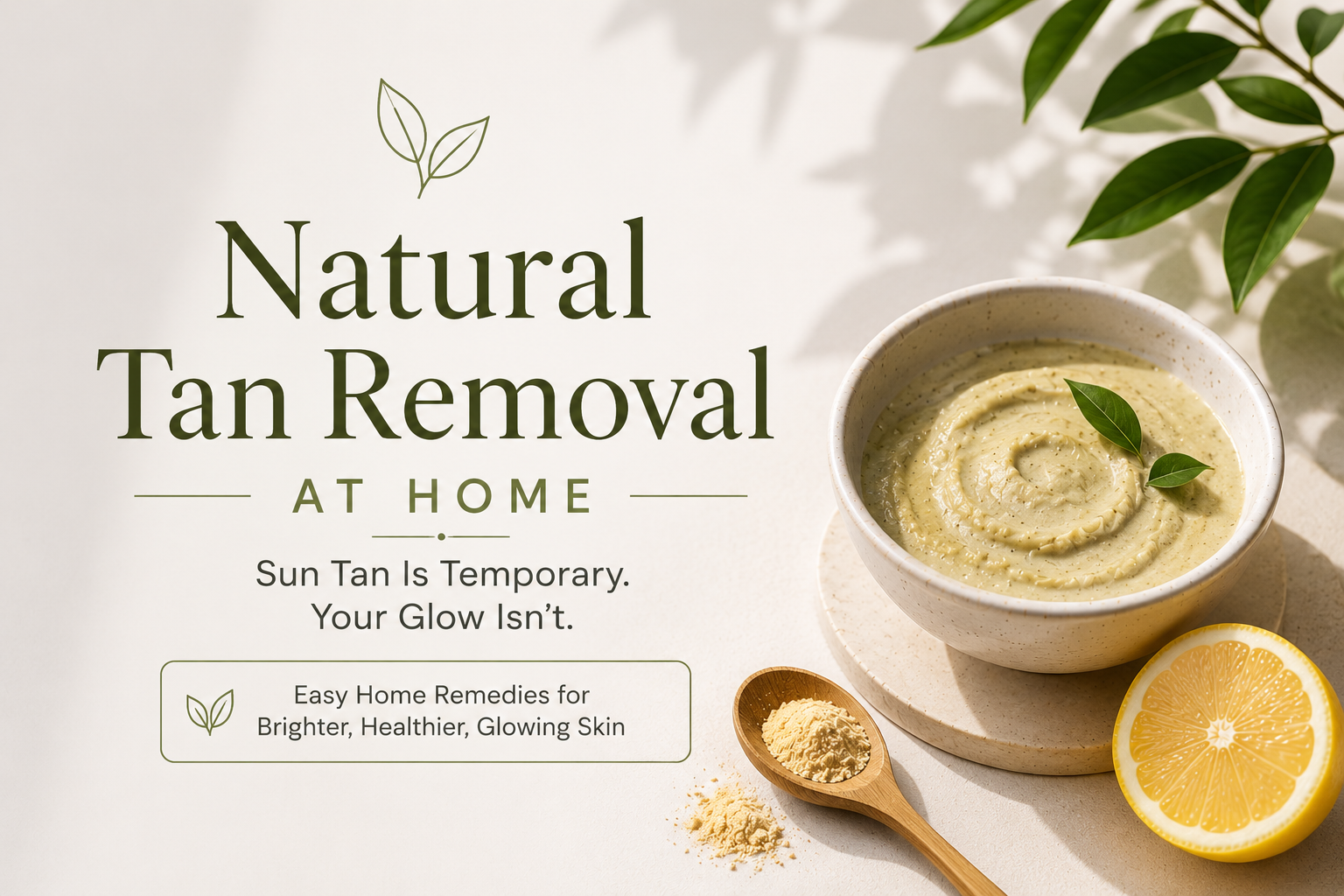 Natural tan removal at home using homemade skincare ingredients like lemon and herbal face mask for glowing, healthy skin.